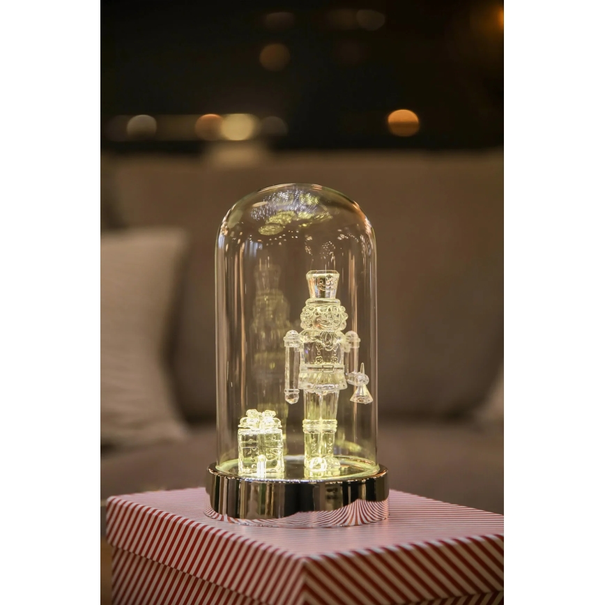 Markslöjd 706526 - LED-juledekoration ISLA LED/0,12W/3xAA blank krom/nøddeknækker