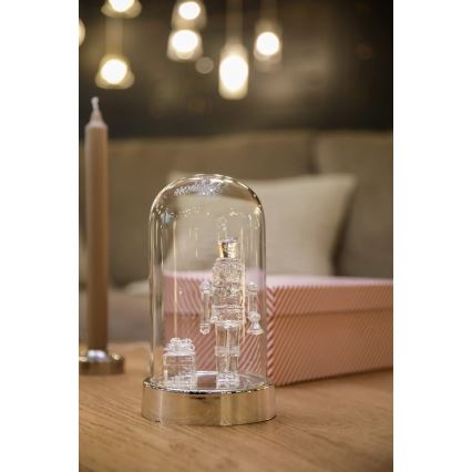 Markslöjd 706526 - LED-juledekoration ISLA LED/0,12W/3xAA blank krom/nøddeknækker