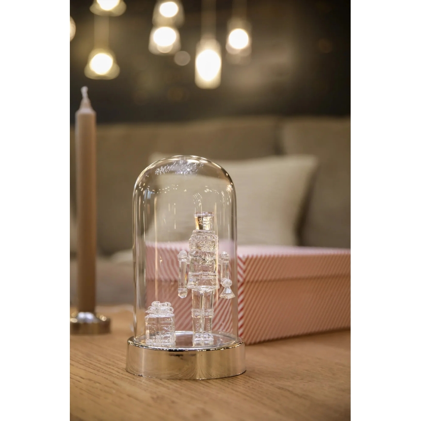 Markslöjd 706526 - LED-juledekoration ISLA LED/0,12W/3xAA blank krom/nøddeknækker
