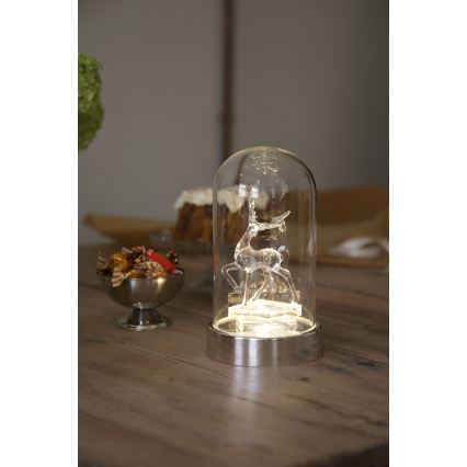 Markslöjd 706528 - LED juledekoration ISLA LED/0,06W/3xAA blank krom/rensdyr