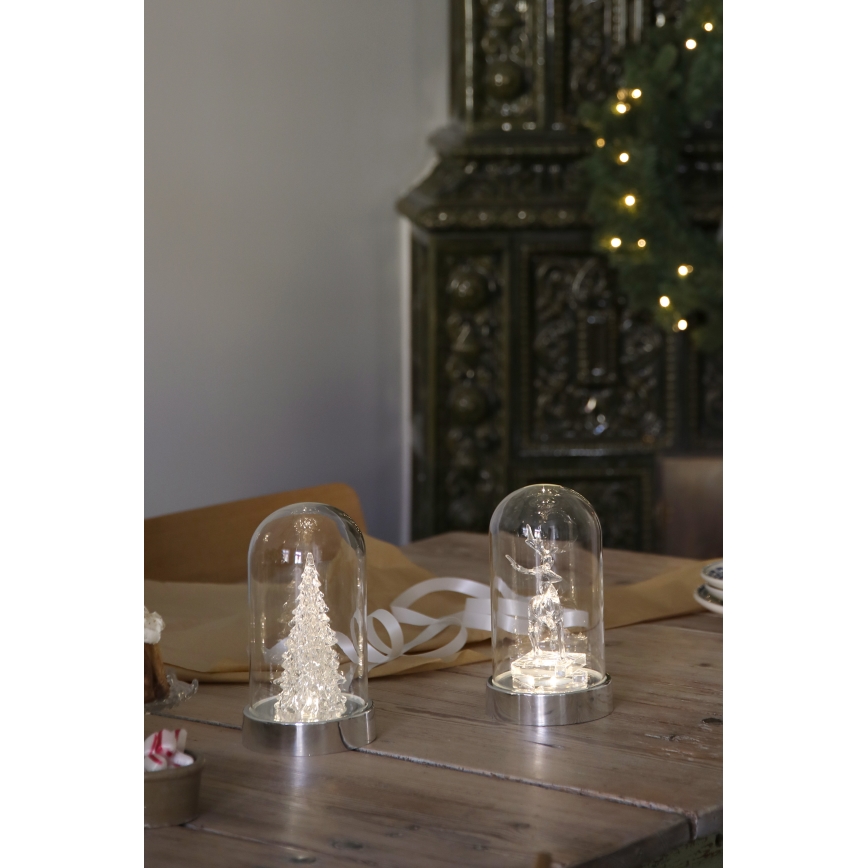 Markslöjd 706528 - LED juledekoration ISLA LED/0,06W/3xAA blank krom/rensdyr