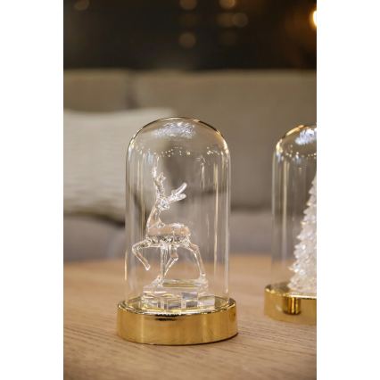 Markslöjd 706529 - LED Juledekoration ISLA LED/0,06W/3xAA messing/rensdyr