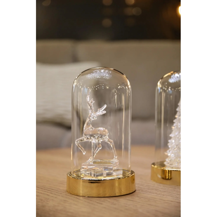 Markslöjd 706529 - LED Juledekoration ISLA LED/0,06W/3xAA messing/rensdyr