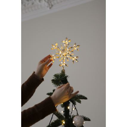 Markslöjd 706556 - LED Juletræsstjerne GLINA LED/2,16W/2xAA guld