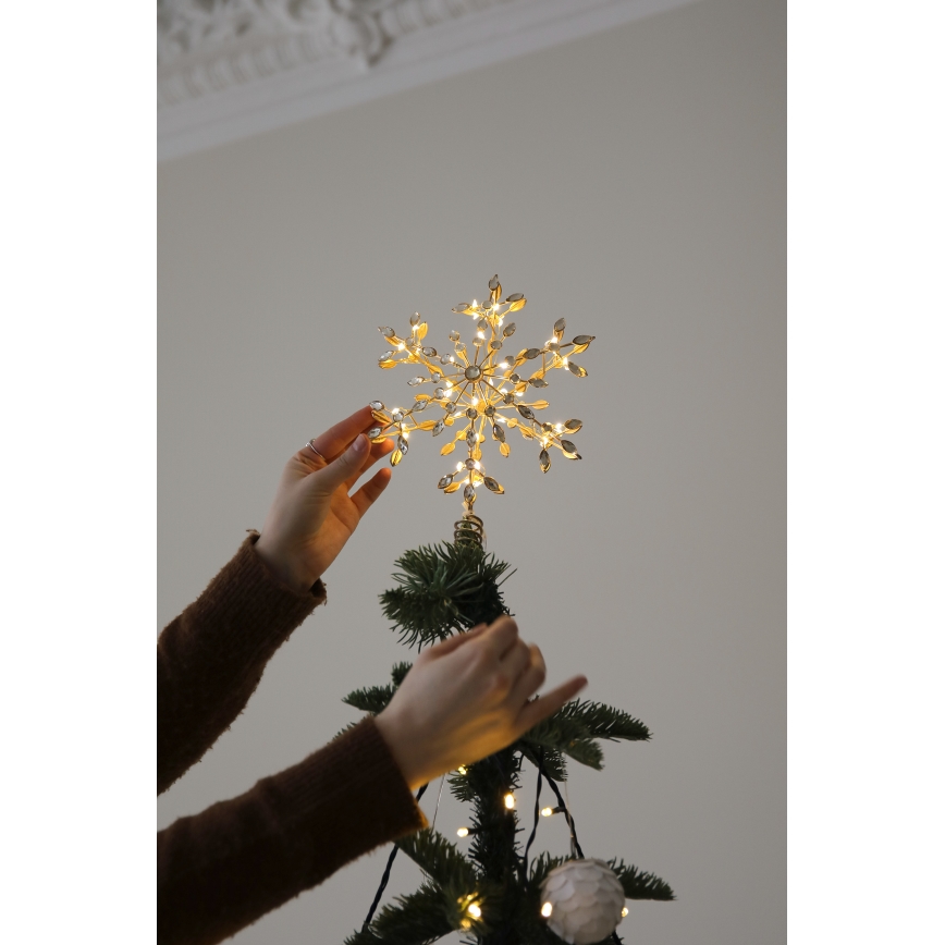 Markslöjd 706556 - LED Juletræsstjerne GLINA LED/2,16W/2xAA guld