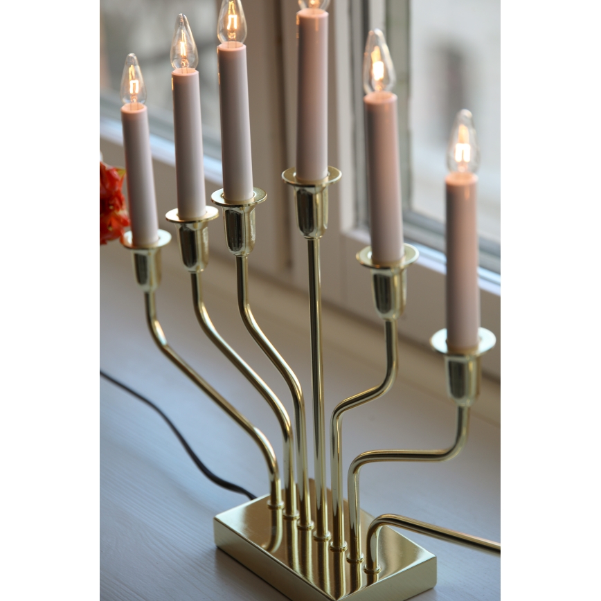 Markslöjd 706561 - Julelysestage BROSA 7xE10/3W/230V guld