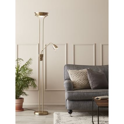 Markslöjd 111247 - Gulvlampe dæmpbar DETROIT 1xR7s/230W+ 1xGU10/35W/230V bronzefarvet