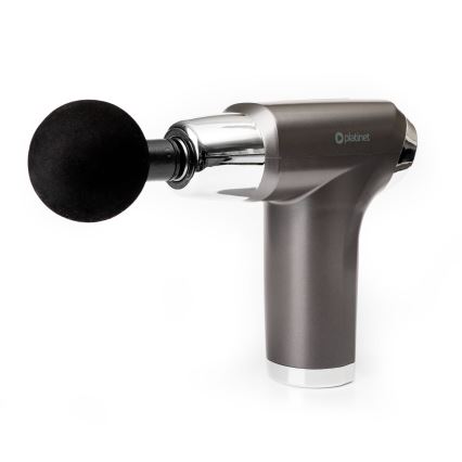 Massagepistol m. 4 hoveder genopladelig 25W/5V 1200 mAh