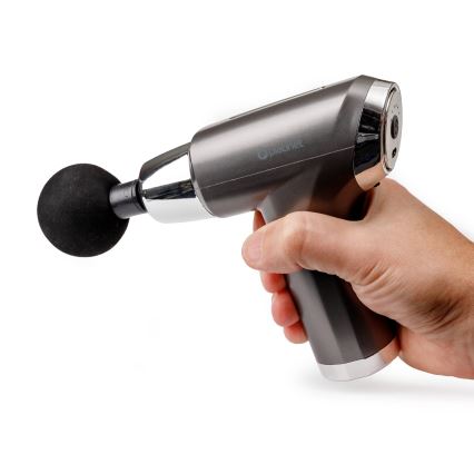 Massagepistol m. 4 hoveder genopladelig 25W/5V 1200 mAh