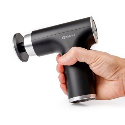 Massagepistol m. 9 hoveder genopladelig 25W/5V 1200 mAh
