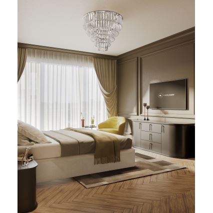 MAXLIGHT C0137 - Loftlampe MONACO 15xG9/40W/230V diameter 60 cm skinnende krom