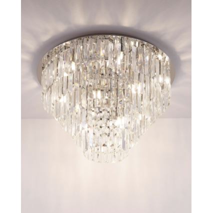 MAXLIGHT C0137 - Loftlampe MONACO 15xG9/40W/230V diameter 60 cm skinnende krom