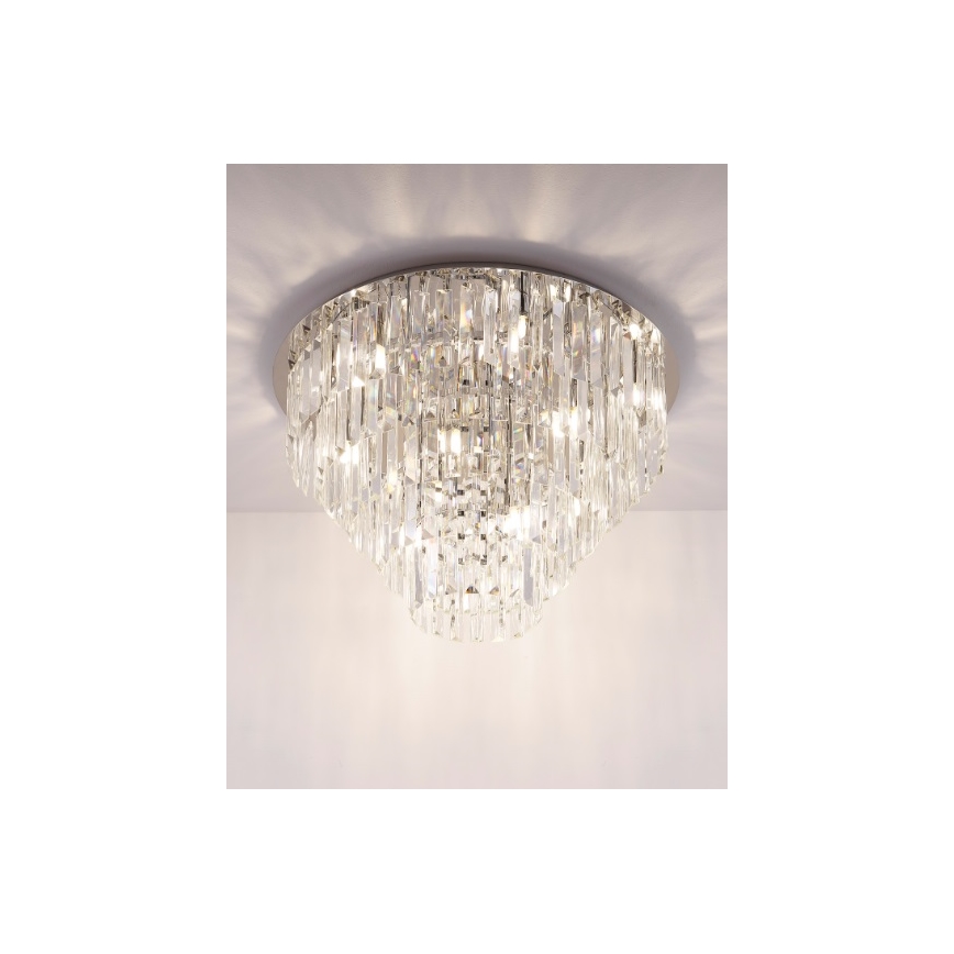 MAXLIGHT C0137 - Loftlampe MONACO 15xG9/40W/230V diameter 60 cm skinnende krom