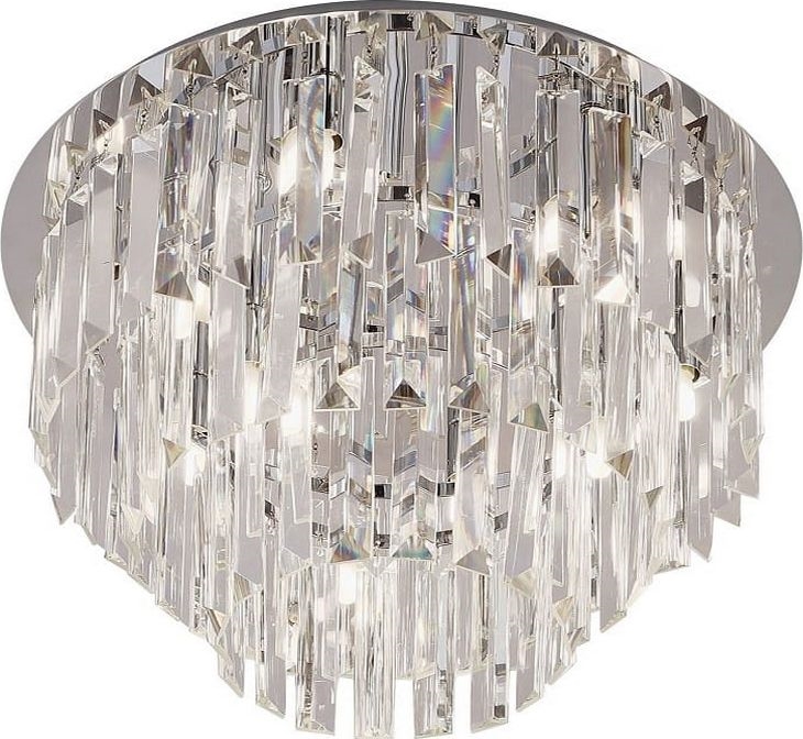 MAXLIGHT C0137 - Loftlampe MONACO 15xG9/40W/230V diameter 60 cm skinnende krom