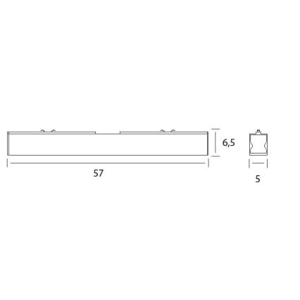 MAXLIGHT C0190 - LED loftlampe LINEAR LED/18W/230V 57 cm sort