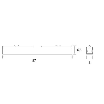 MAXLIGHT C0190D - LED loftlampe dæmpbar LINEAR LED/18W/230V 57 cm sort