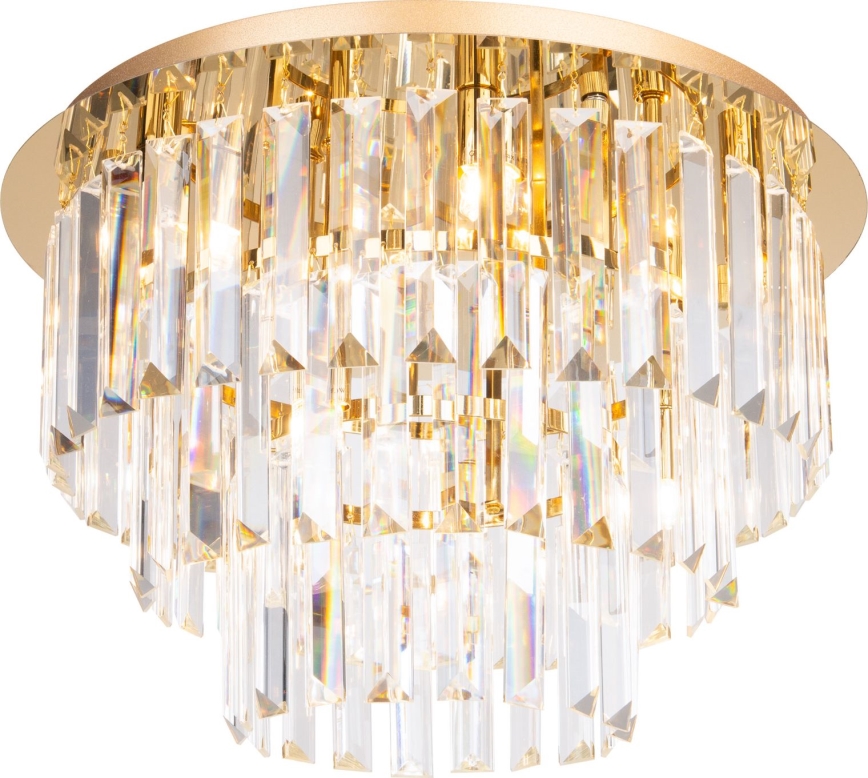 MAXLIGHT C0205 - Loftlampe MONACO 9xG9/40W/230V diameter 42 cm guldfarvet