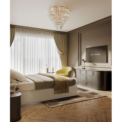 MAXLIGHT C0205 - Loftlampe MONACO 9xG9/40W/230V diameter 42 cm guldfarvet