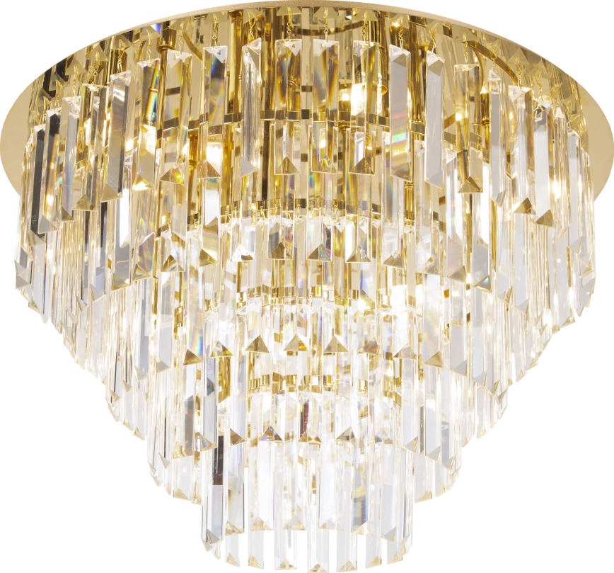 MAXLIGHT C0224 - Loftlampe MONACO 16xG9/40W/230V diameter 80 cm guldfarvet