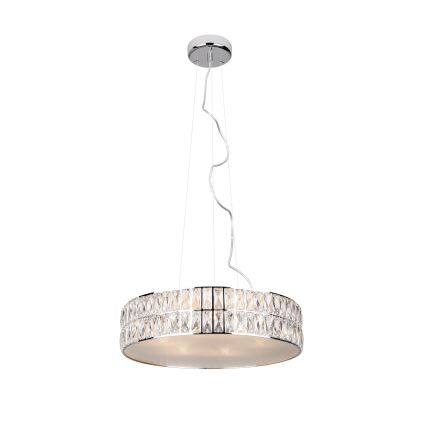 MAXLIGHT P0236 - Pendel DIAMANTE 5xG9/42W/230V diameter 38 cm skinnende krom