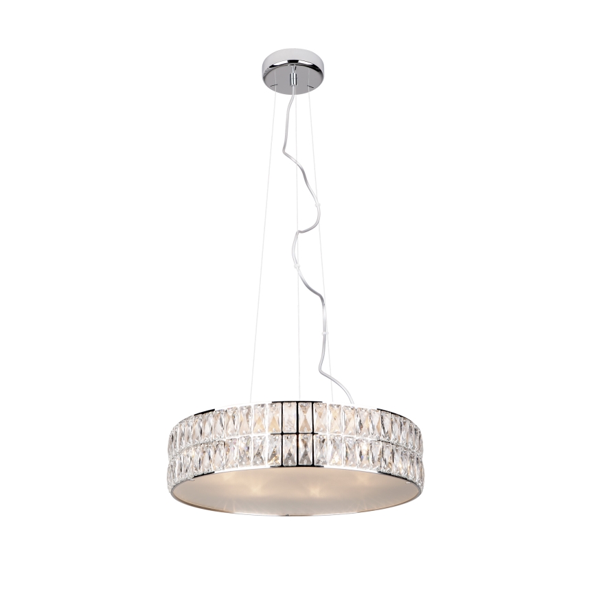 MAXLIGHT P0236 - Pendel DIAMANTE 5xG9/42W/230V diameter 38 cm skinnende krom