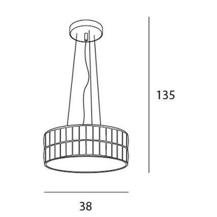 MAXLIGHT P0236 - Pendel DIAMANTE 5xG9/42W/230V diameter 38 cm skinnende krom