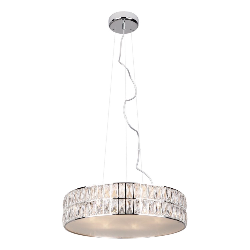 MAXLIGHT P0236 - Pendel DIAMANTE 5xG9/42W/230V diameter 38 cm skinnende krom