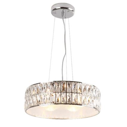 MAXLIGHT P0238 - Pendel DIAMANTE 6xG9/42W/230V diameter 46 cm skinnende krom