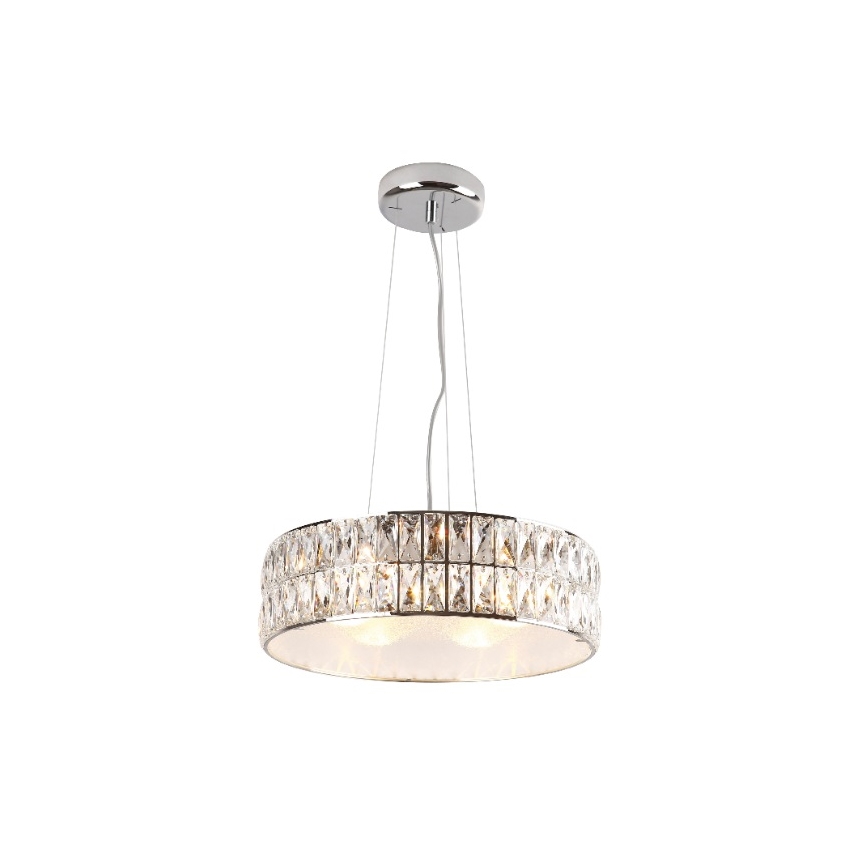 MAXLIGHT P0238 - Pendel DIAMANTE 6xG9/42W/230V diameter 46 cm skinnende krom