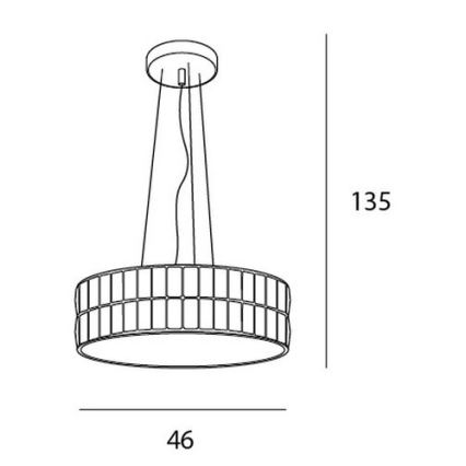 MAXLIGHT P0238 - Pendel DIAMANTE 6xG9/42W/230V diameter 46 cm skinnende krom