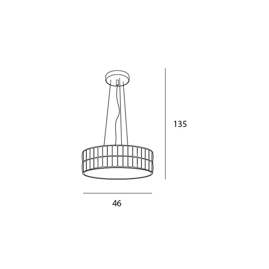 MAXLIGHT P0238 - Pendel DIAMANTE 6xG9/42W/230V diameter 46 cm skinnende krom