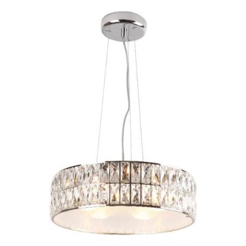 MAXLIGHT P0238 - Pendel DIAMANTE 6xG9/42W/230V diameter 46 cm skinnende krom