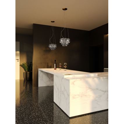 MAXLIGHT P0259 - Pendel MONACO 9xG9/40W/230V diameter 42 cm skinnende krom