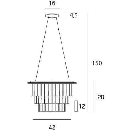 MAXLIGHT P0259 - Pendel MONACO 9xG9/40W/230V diameter 42 cm skinnende krom