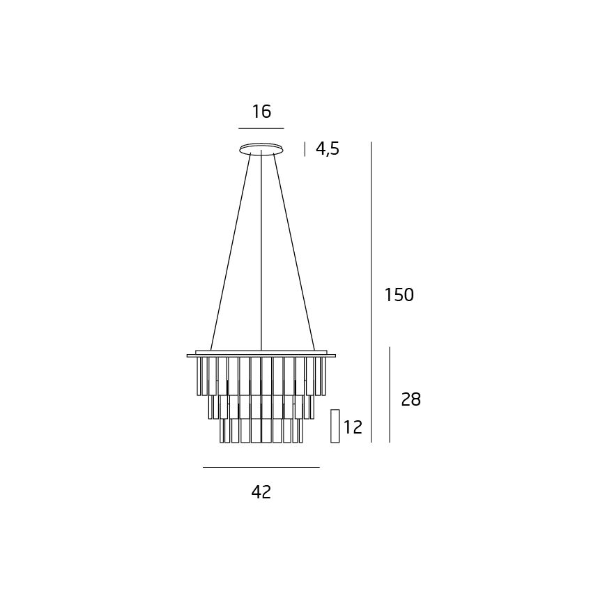 MAXLIGHT P0259 - Pendel MONACO 9xG9/40W/230V diameter 42 cm skinnende krom
