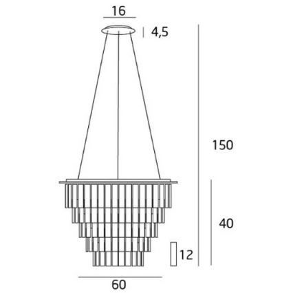MAXLIGHT P0260 - Pendel MONACO 15xG9/40W/230V diameter 60 cm skinnende krom