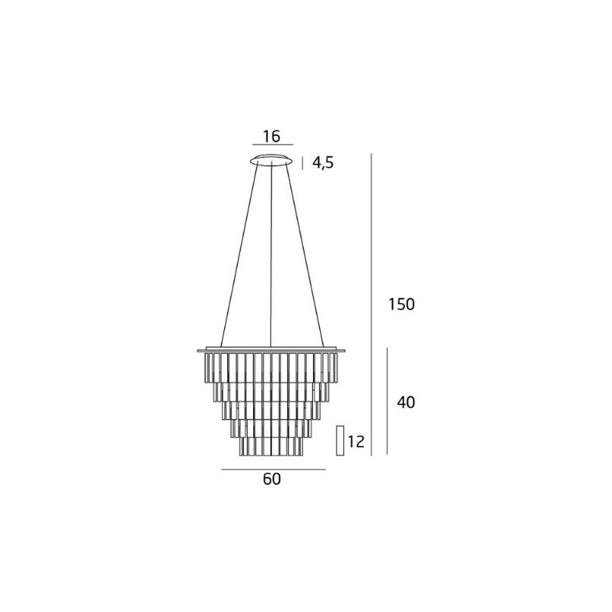 MAXLIGHT P0260 - Pendel MONACO 15xG9/40W/230V diameter 60 cm skinnende krom