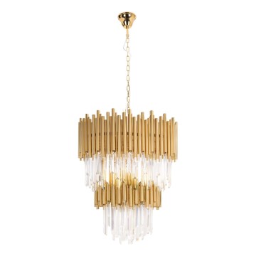MAXLIGHT P0283 - Pendel med kædeophæng VOGUE 16xE14/40W/230V diameter 60 cm guldfarvet