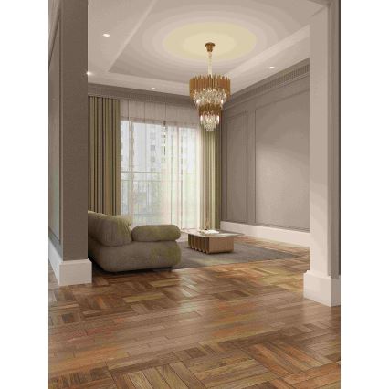 MAXLIGHT P0283 - Pendel med kædeophæng VOGUE 16xE14/40W/230V diameter 60 cm guldfarvet