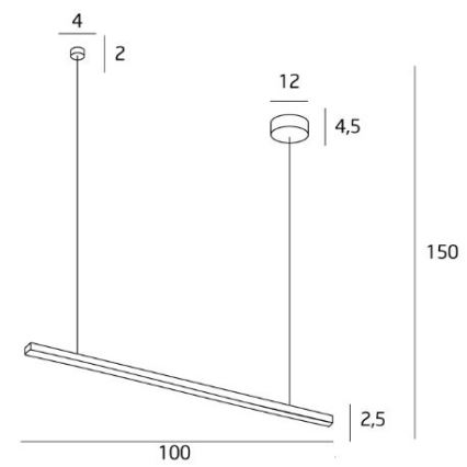 MAXLIGHT P0310 - LED pendel TRIO LED/12W/230V sort