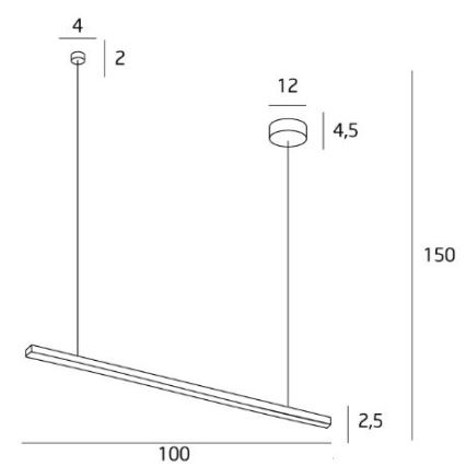 MAXLIGHT P0310D - LED pendel dæmpbar TRIO LED/12W/230V sort