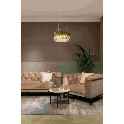MAXLIGHT P0368 - Pendel TREND 8xE14/40W/230V diameter 45 cm guldfarvet