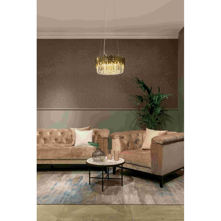 MAXLIGHT P0368 - Pendel TREND 8xE14/40W/230V diameter 45 cm guldfarvet