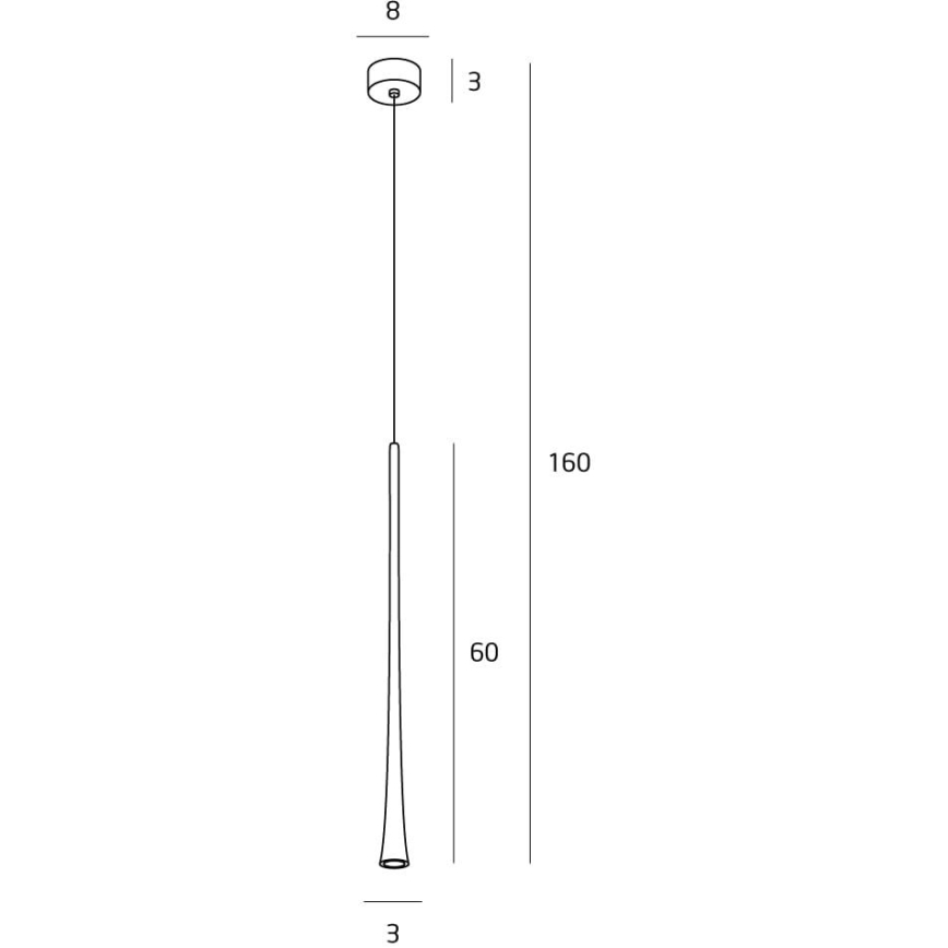 MAXLIGHT P0373 - LED pendel KAFFE LED/7W/230V diameter 3 cm sort