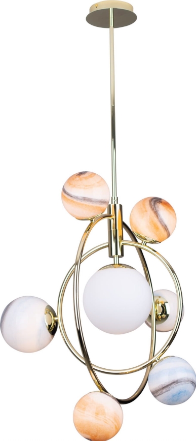 MAXLIGHT P0378 - Pendellampe COSMOS 7xG9/40W/230V guldfarvet