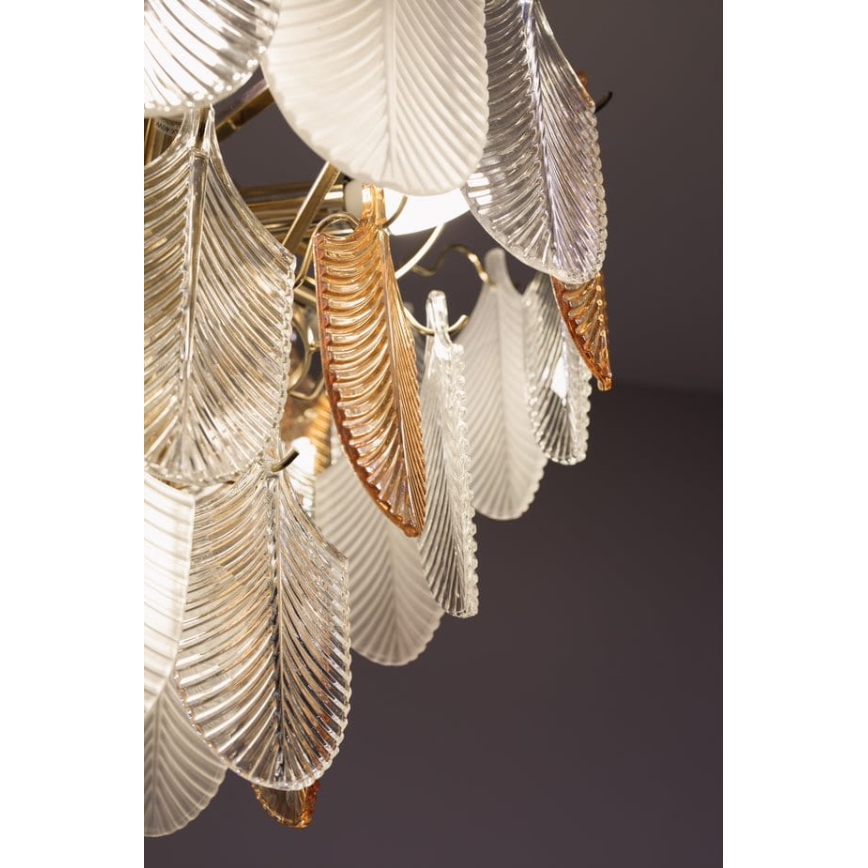 MAXLIGHT P0417 - Pendel med kædeophæng ARWENA 7xE14/40W/230V diameter 50 cm guldfarvet