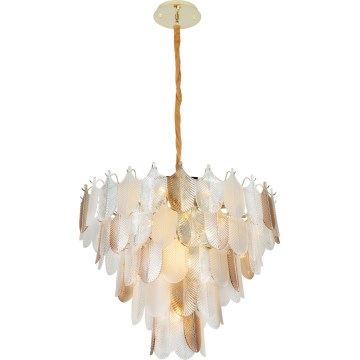 MAXLIGHT P0418 - Pendel med kædeophæng ARWENA 15xE14/40W/230V diameter 80 cm guldfarvet