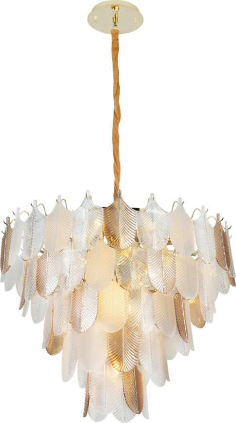 MAXLIGHT P0418 - Pendel med kædeophæng ARWENA 15xE14/40W/230V diameter 80 cm guldfarvet