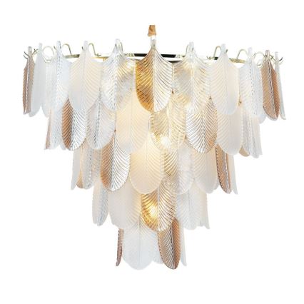 MAXLIGHT P0418 - Pendel med kædeophæng ARWENA 15xE14/40W/230V diameter 80 cm guldfarvet