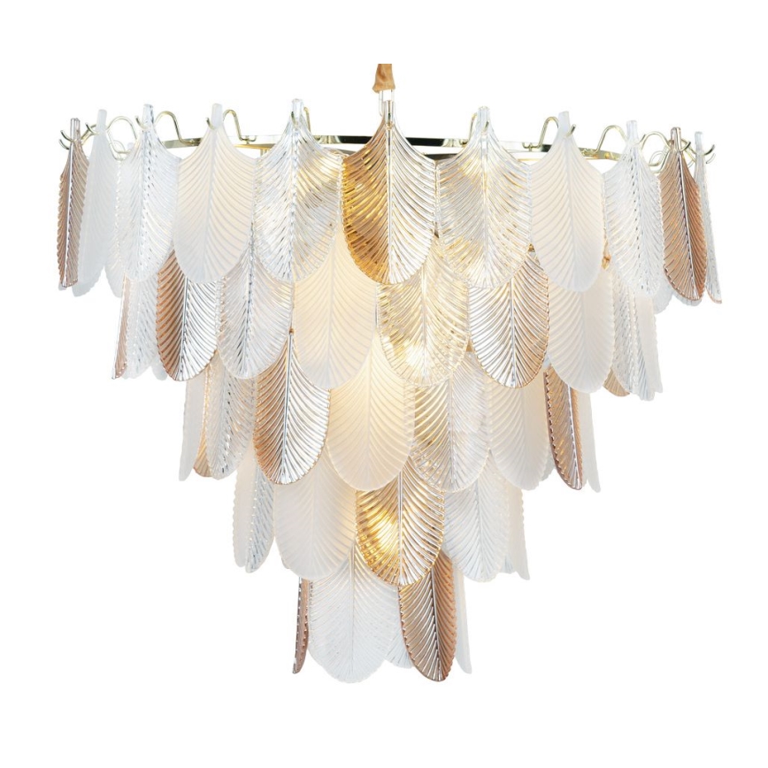 MAXLIGHT P0418 - Pendel med kædeophæng ARWENA 15xE14/40W/230V diameter 80 cm guldfarvet